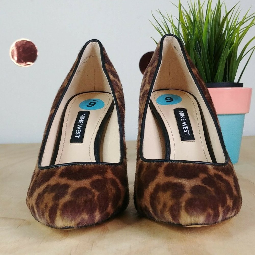 Nine West Leopard Print Heel Pointy Toe Size 6 - image 6